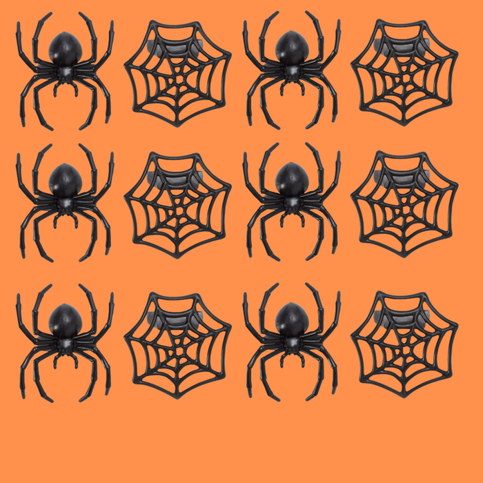 Spider and Web Dessert Decoration Cupcake Toppers - 12ct