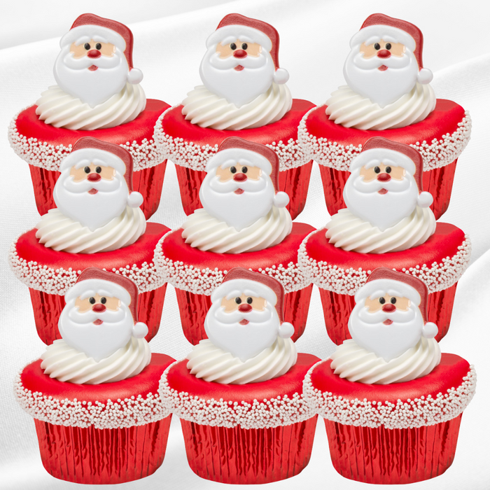 Santa Claus Face Cupcake Cake with 12 Cupcakes