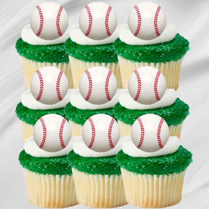 Baseball Dessert Decoration Cupcake Topper Rings - 12ct