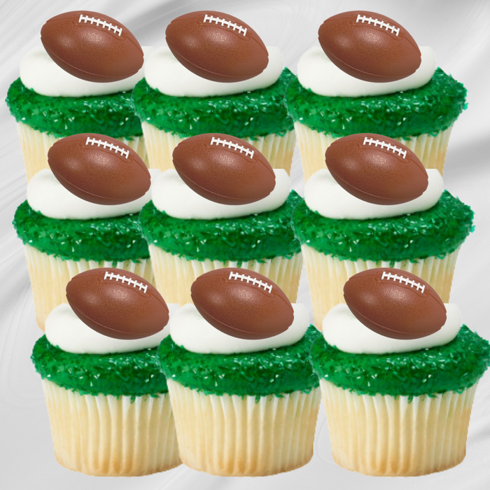 Football Dessert Decoration Cupcake Topper Rings - 12ct