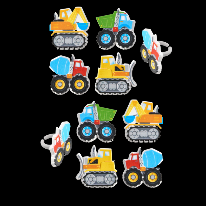 Tractor Dump Truck Construction Dessert Decoration Cupcake Toppers - 12ct