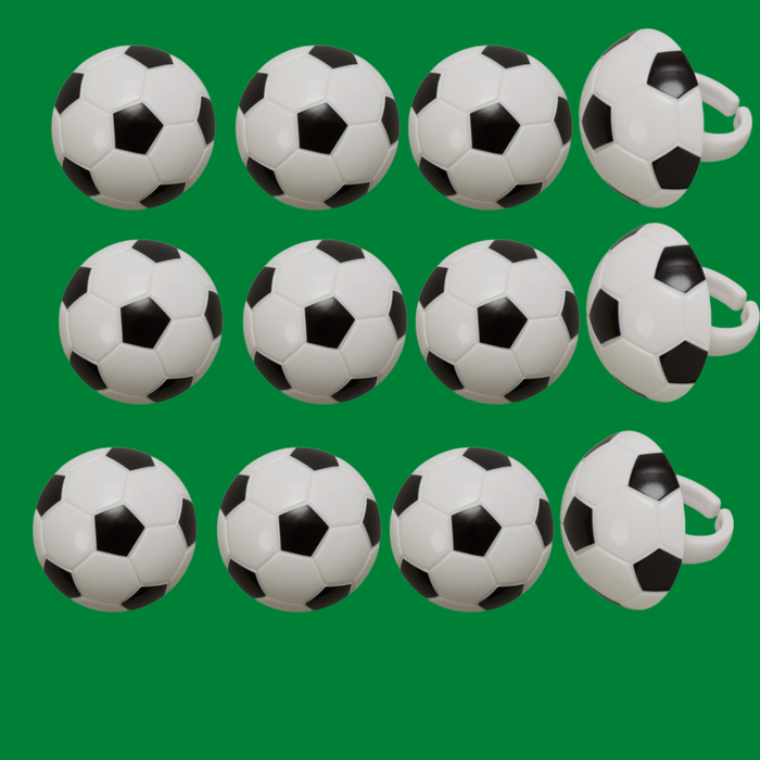 Soccer Balls Dessert Decoration Cupcake Toppers - 12ct