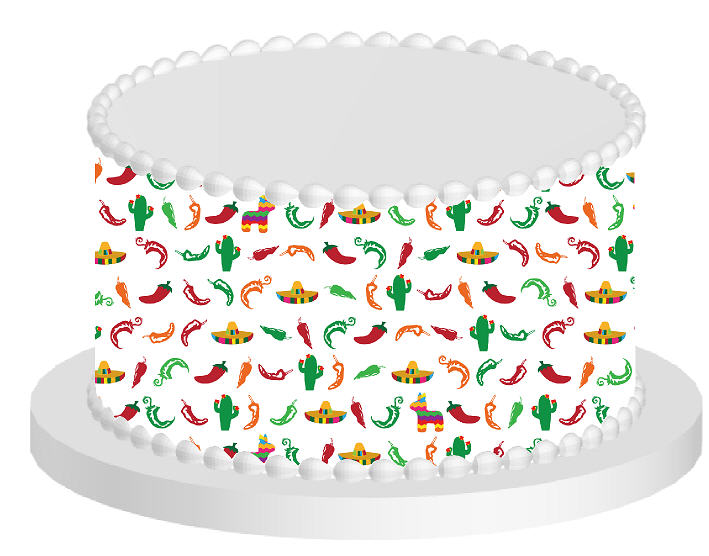 Fiesta Cactus Edible Cake Decoration Wrap