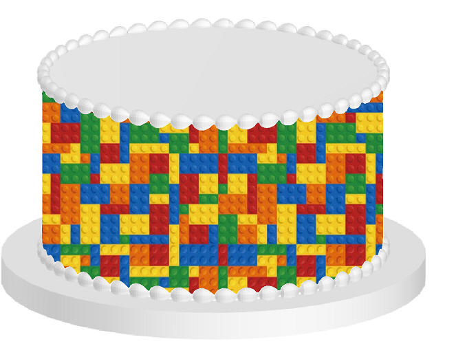 Building Blocks Edible Cake Decoration WrapEdible Cake Supplies Cookie ...