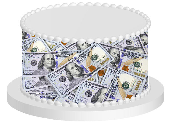 $100 Dollar Bills Money Edible Cake Decoration Wrap