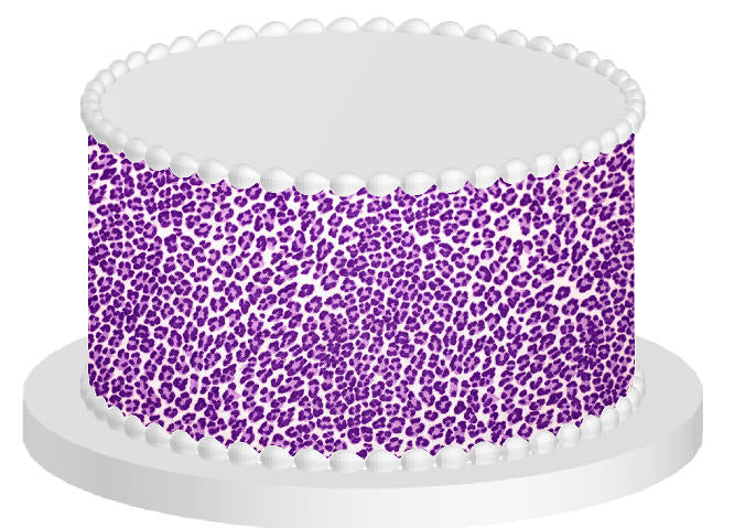 Purple Leopard Edible Cake Decoration Wrap