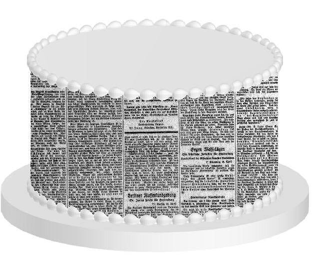 Newspaper Print Edible Cake Decoration Wrap