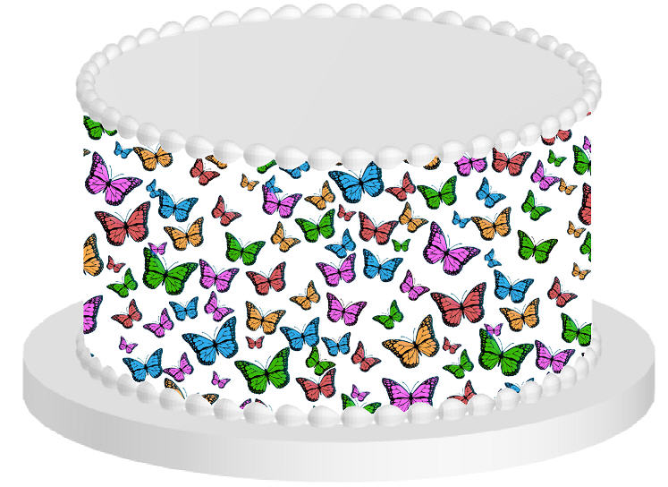 Butterflies Edible Cake Decoration Wrap