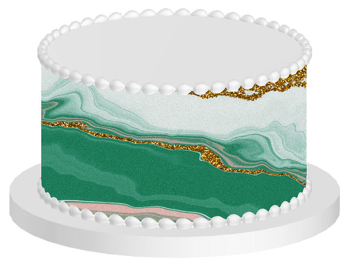 Green Ombre Edible Cake Decoration Wrap