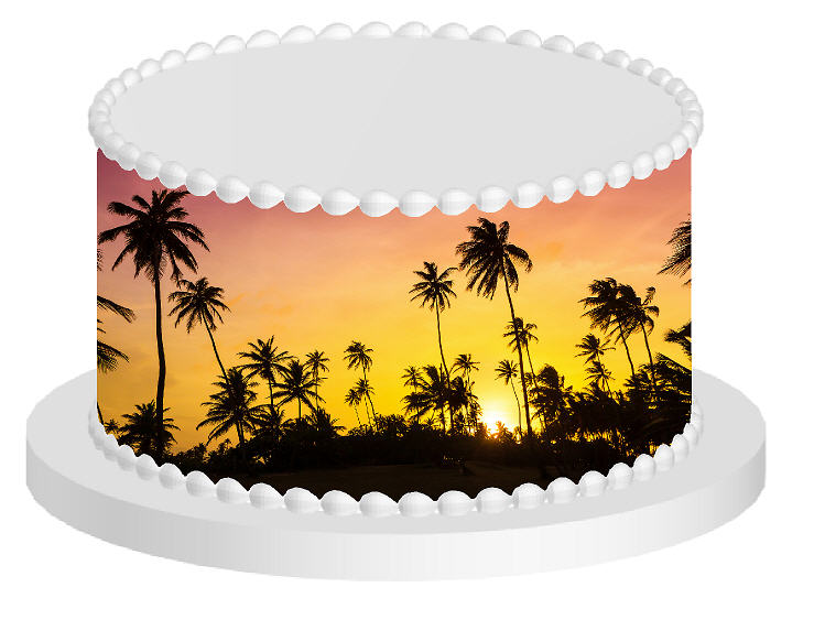 Florida Sunset Edible Cake Decoration Wrap
