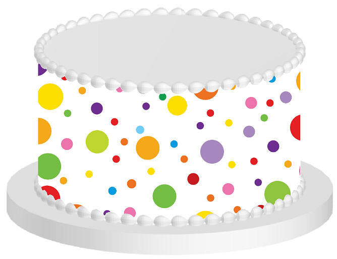 Rainbow Confetti Edible Cake Decoration Wrap