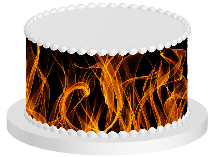 Hot Flames Edible Cake Decoration Wrap