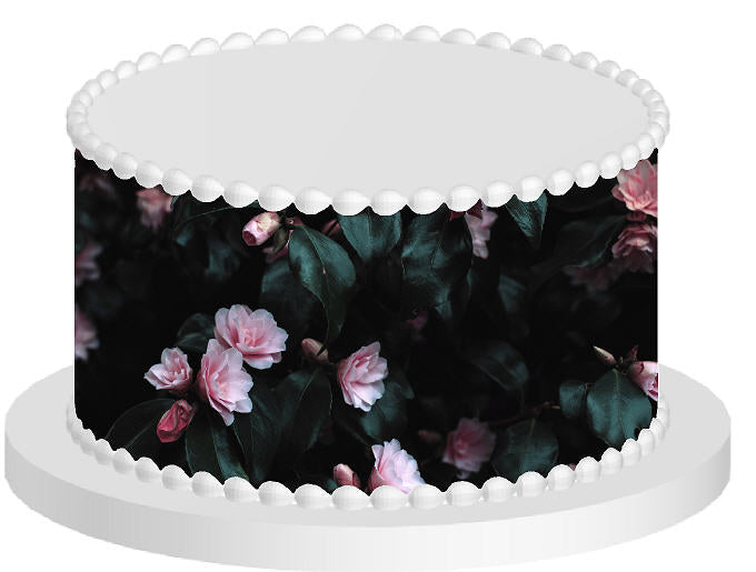 Dark Roses Edible Cake Decoration Wrap