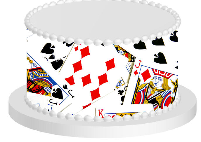 Playing Cards Edible Cake Decoration Wrap