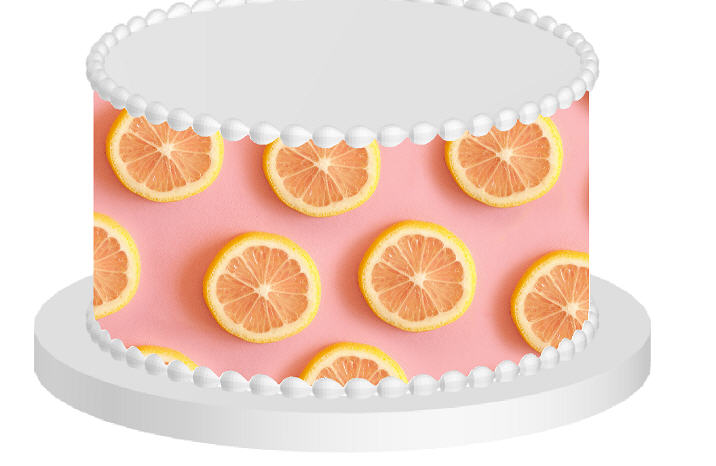 Pink Lemonade Edible Cake Decoration Wrap