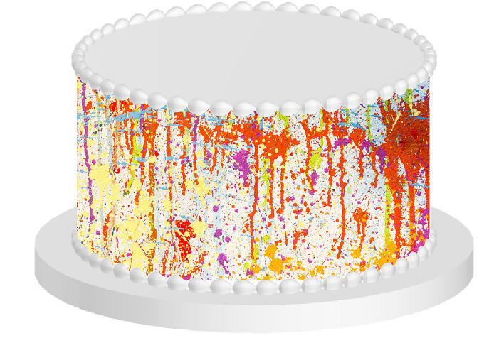 Paint Splash Edible Cake Decoration Wrap