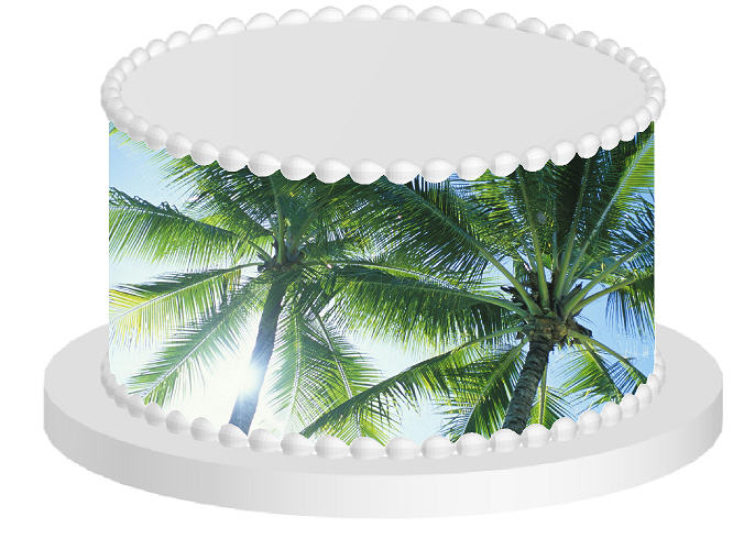 Tall Palm Trees Edible Cake Decoration Wrap