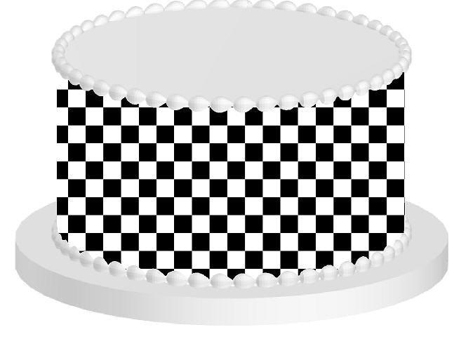 Checkered Flag Edible Cake Decoration Wrap