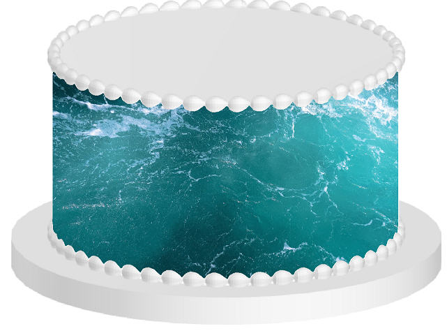 Ocean Water Edible Cake Decoration Wrap