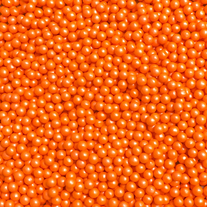 Edible Sugar Pearls (Orange) - 4oz