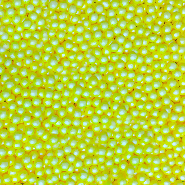 Edible Sugar Pearls (Yellow) - 4oz
