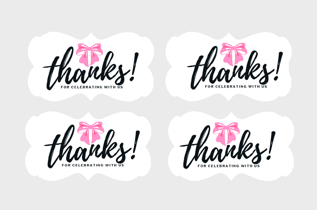 Decorative Paper Stickers 48ct (Pink Bow)