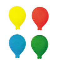 Bold Balloon Edible Icing Toppers - 12ct, Asstd.