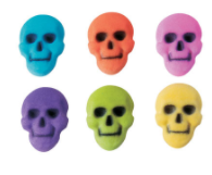 Rainbow Skulls Decorative Sugars - 12ct, Asstd.