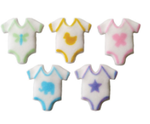 Baby Onesie Edible Icing Toppers - 12ct, Asstd.
