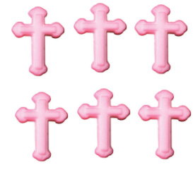 Cross Decorative Sugars (Pink) - 12ct